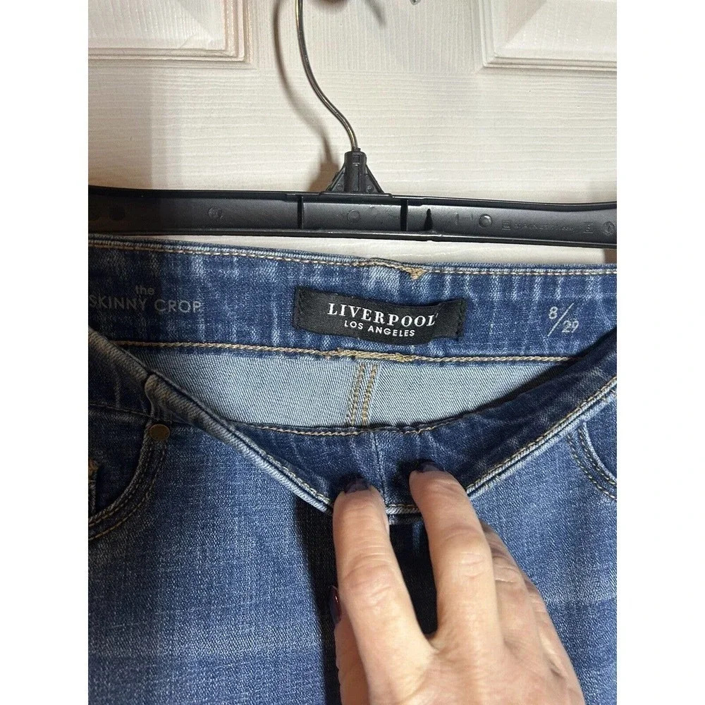 Liverpool Chloe Crop in Brinkley Denim Dark Wash Skinny Size 8/29 - Picture 8 of 10